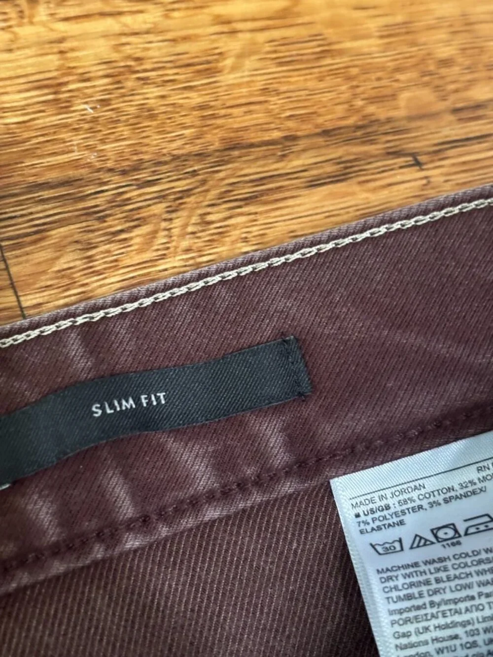 Banana Republic Mens Traveler Jeans Size 32x32 Burgundy Stretch Denim Pants